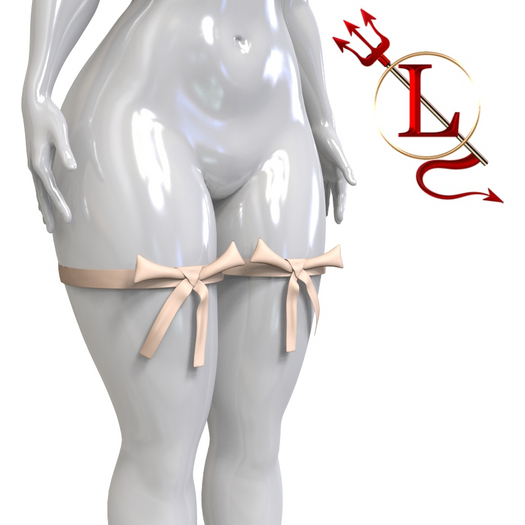 Beige Ribbon Garters