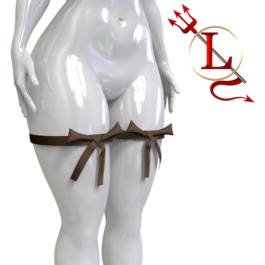 Brown Ribbon Garters