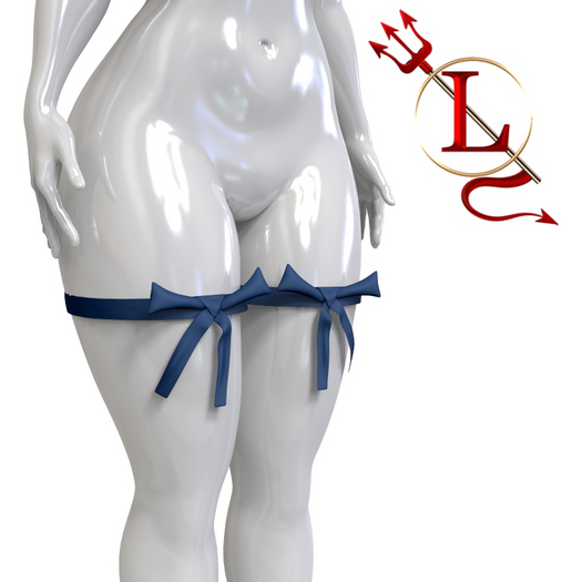 Navy Ribbon Garters