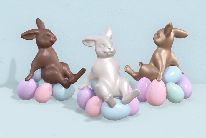 Bunny Sitting on Eggs Figurine
