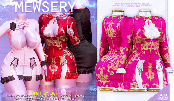 #Mewsery Nightly Set{Dragon.Pink}