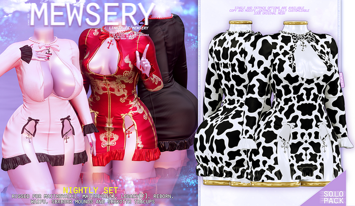 #Mewsery Nightly Set{Cow.Noir}