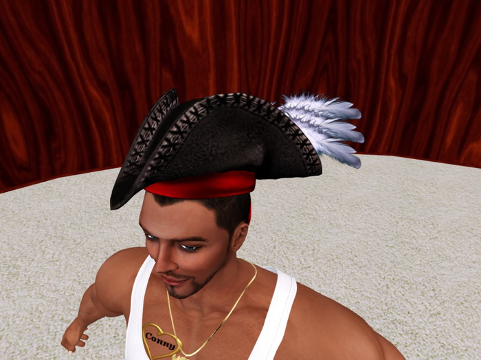TM Pirate Hat with White Feathers