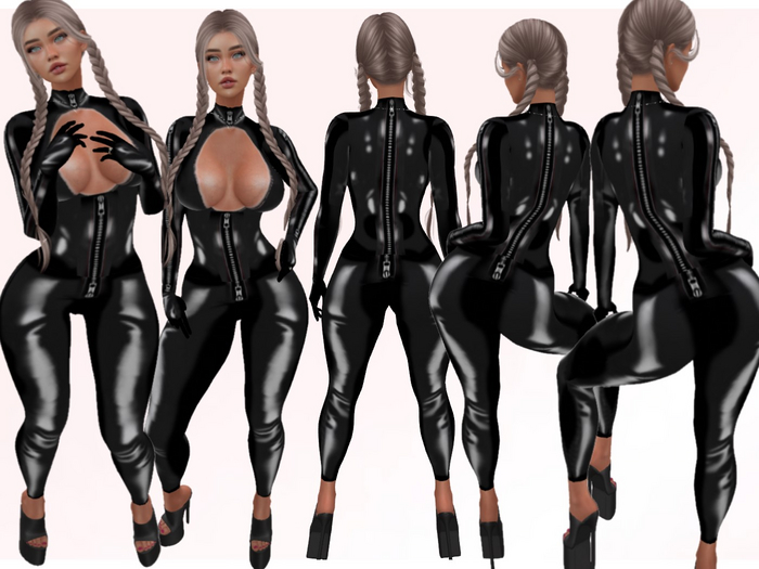 Black Leather Catsuit