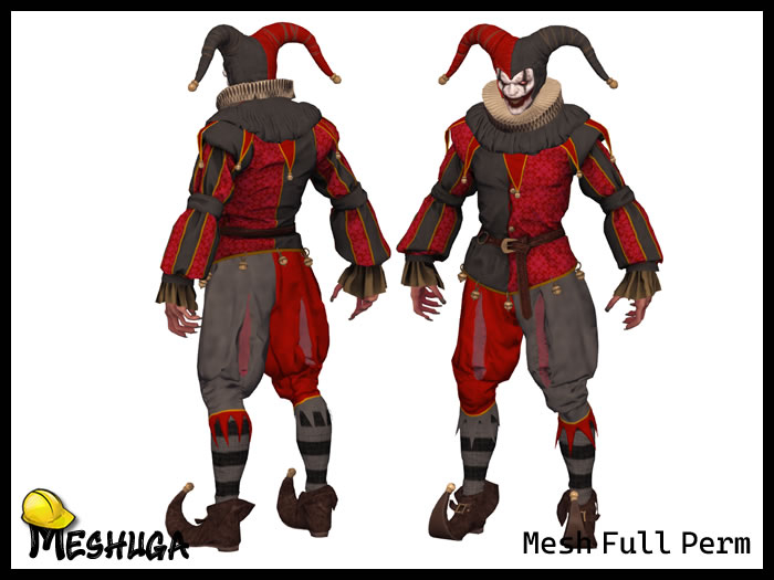 Meshuga Horror Circus Malice the Jester Character - FULL PERM MESH
