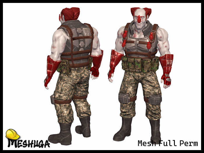 Meshuga Horror Circus Kaboom the Clown Character - FULL PERM MESH