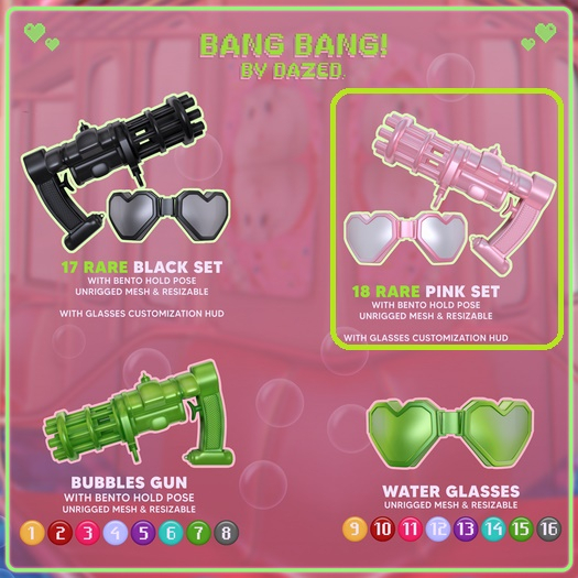18. Dazed. Bang Bang! Pink Set RARE