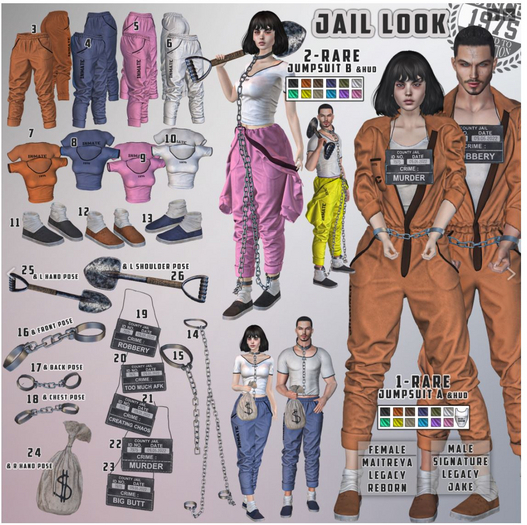 01.[Since1975] Jail Look- A Jumpsuit / Signature RARE