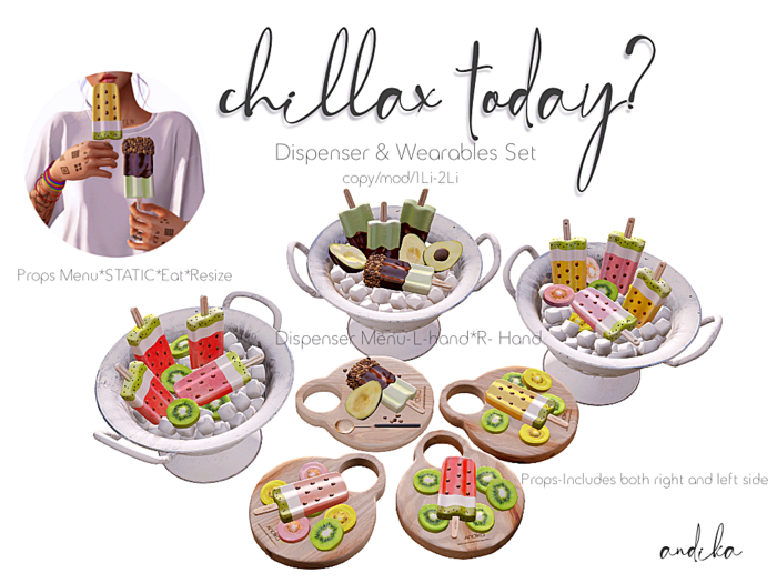 ADD/andika{chillax today?}Dispenser&Wearables Set