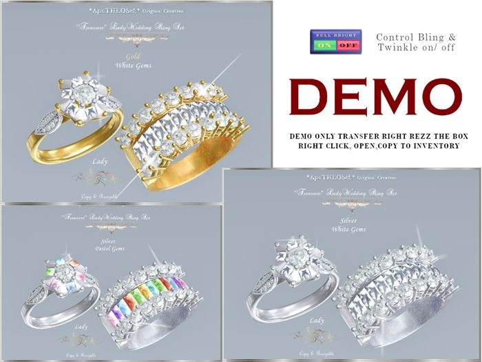  DEMO ''Treasure'' Lady Wedding Ring Set 