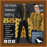 GPA Men's Waistcoat Outfit BOM - Golden Trefoils Print v.3