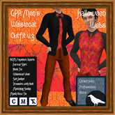 GPA Men's Waistcoat Outfit BOM - Halloween Webs Print  v.3