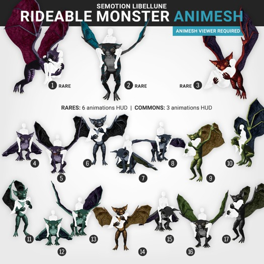 SEmotion Libellune Rideable Monster Animesh RARE 03
