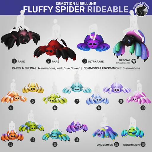 SEmotion Libellune Fluffy Spider Rideable RARE 01