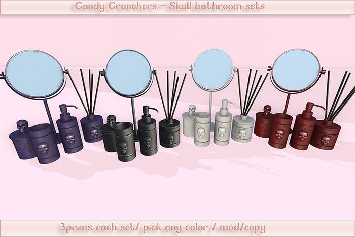 {CC} - Skull bathroom Set - Red (UNPACK)