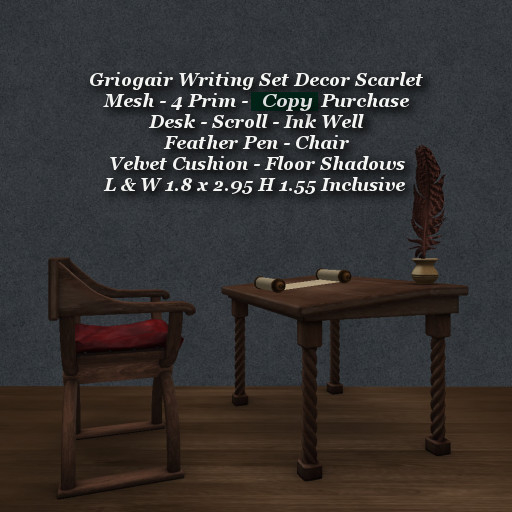 Griogair Writing Set Decor Scarlet1