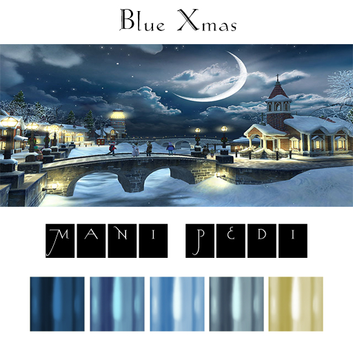 ~Mani Pedi~ Blue Xmas Polish  - GenX HUD