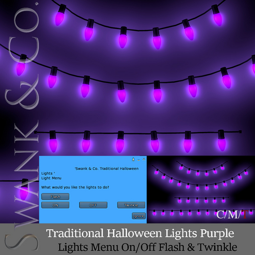 Swank & Co. Traditional Halloween Light String Purple 