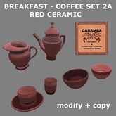 Breakfast - Coffee set 2A - red ceramic (modify/copy)