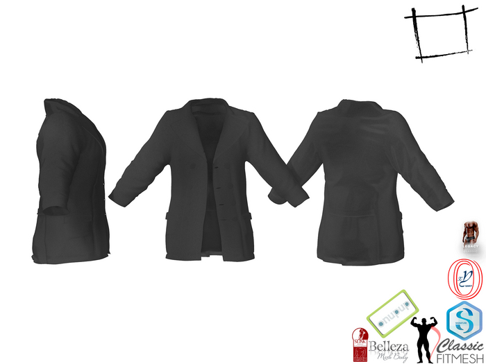Full Perm Formal Half Length Black Coat Signature Gianni,Belleza Jake,Ocacin Gamit, Adin, Slink, Onupup, Legacy Male 