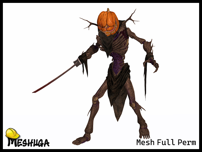 Meshuga Bad Pumpkin Halloween Character FULL PERM MESH 