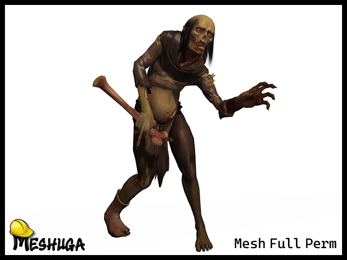 Meshuga Bonewalker Halloween Zombie Character FULL PERM MESH  