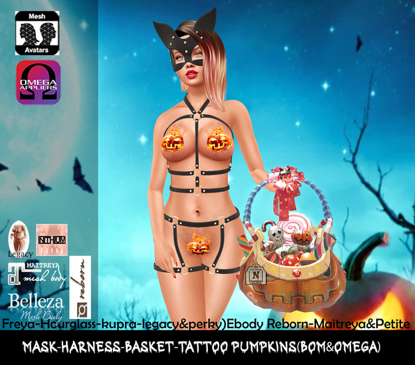 [NF] - Female Halloween Harness - Pumpkins - Halloween Clothes