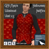 GPA Men's Waistcoat Vest BOM - Halloween Hellfire Print v.3