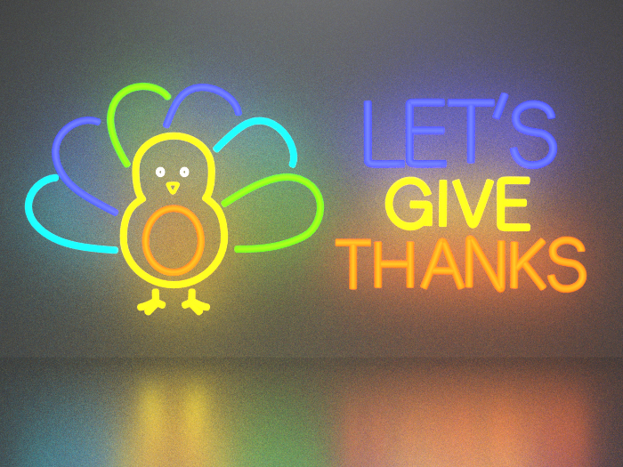 Thanksgiving day 33 neon sign Full Permission