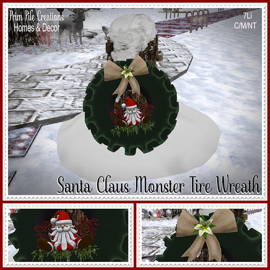 ~PPC~ Santa Claus Monster Tire Wreath  