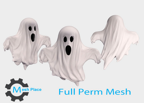 Mesh Ghost Second Life Marketplace - Mesh Place - Halloween Ghost Sheet Full Perm ...
