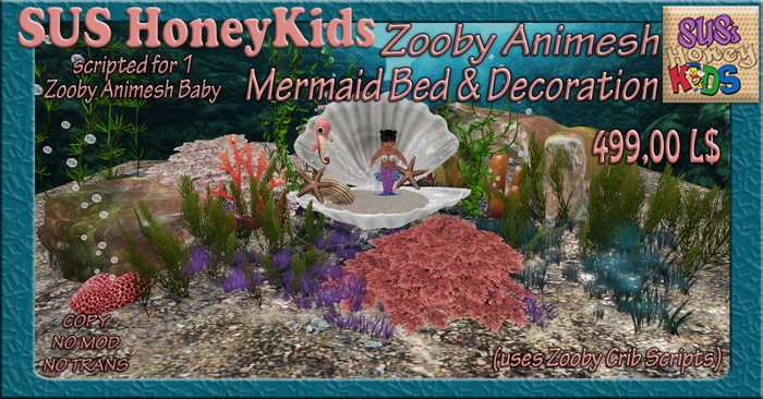 SUS HoneyKids Zooby Animesh Mermaid Bed &.Decoration (Box)