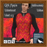 GPA Men's Waistcoat Vest BOM - Halloween Webs Print v.3
