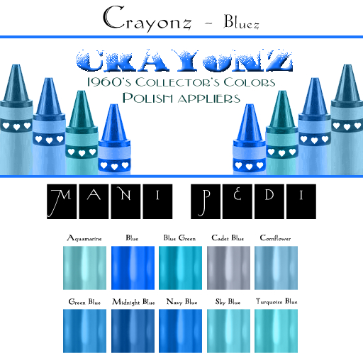 ~Mani Pedi~ Crayonz ~ Bluez Polish - Reborn HUD