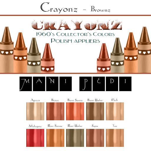 ~Mani Pedi~ Crayonz ~ Brownz Polish - Reborn HUD