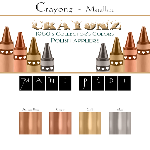 ~Mani Pedi~ Crayonz ~ Metallicz Polish - Legacy HUD