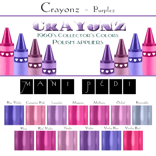 ~Mani Pedi~ Crayonz ~ Purplez Polish - Legacy HUD 