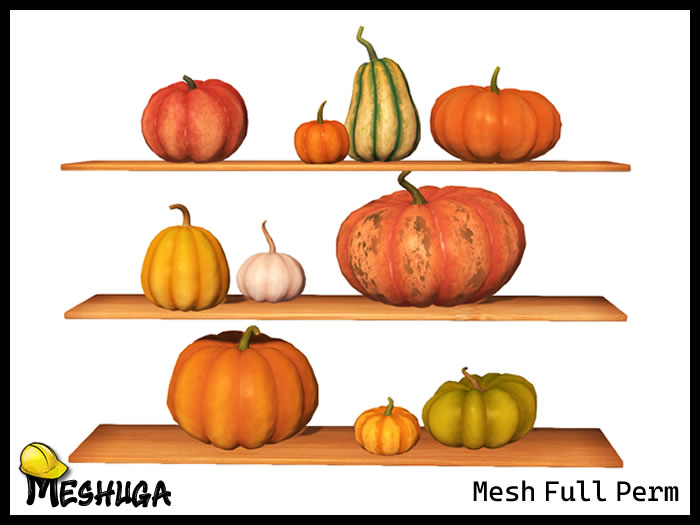 Meshuga Halloween Pumpkins Pack  FULL PERM MESH 