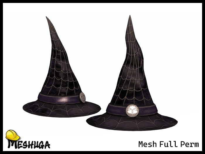 Meshuga Halloween Witch Hat - Shadow FULL PERM MESH 