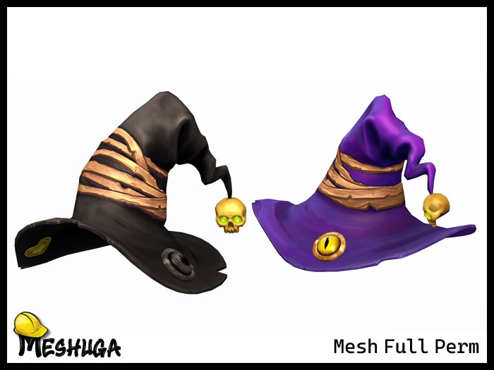Meshuga Halloween Witch Hat - Grim FULL PERM MESH