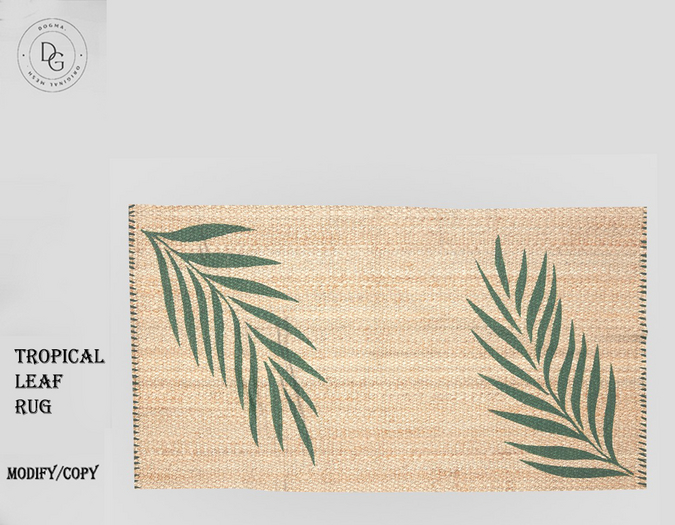 [Dogma] Tropical Palm Leaf Rug Beige 