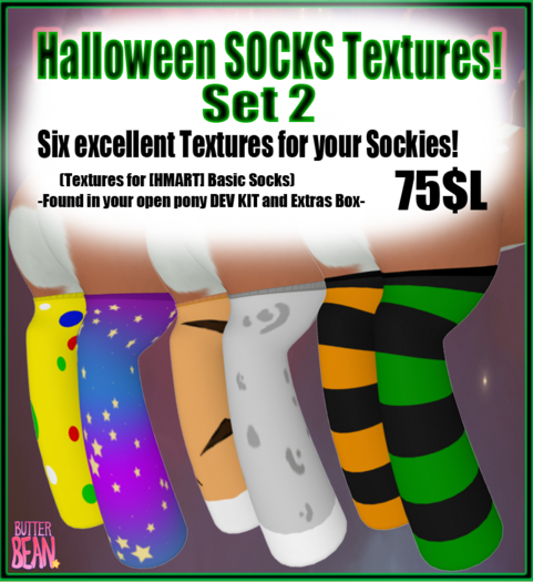 [ButterBean] Halloween Sockies Textures! Set 2