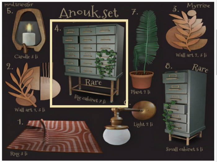 4. Myrrine. Anouk set big cabinet RARE