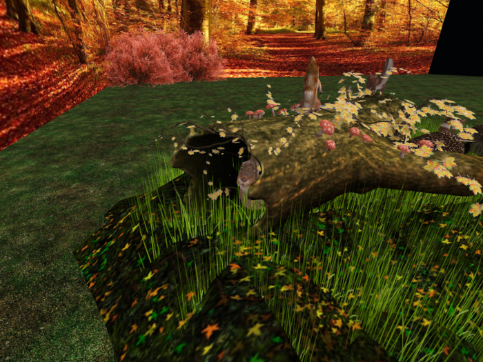 Autumn Scene 2 with Animals and Mushrooms