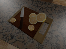 Cutting Board with Lemons