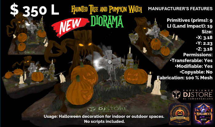 DSE Diorama Haunted Tree and Pumpkin Watch - Halloween Box