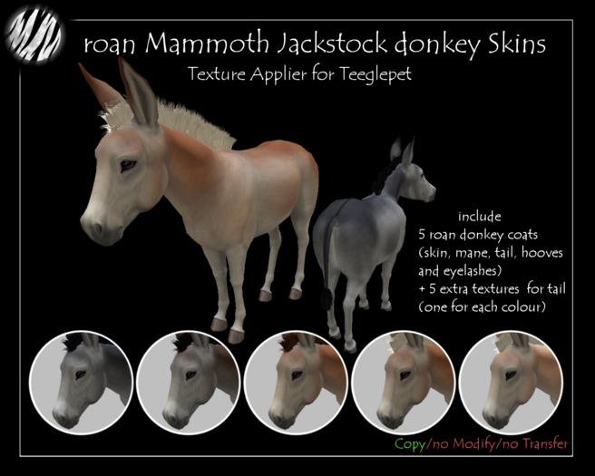 [SM] roan Mammoth Jackstock Donkey skins