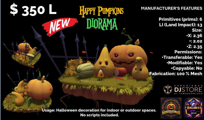 DSE Diorama Happy Pumpkins Halloween Box