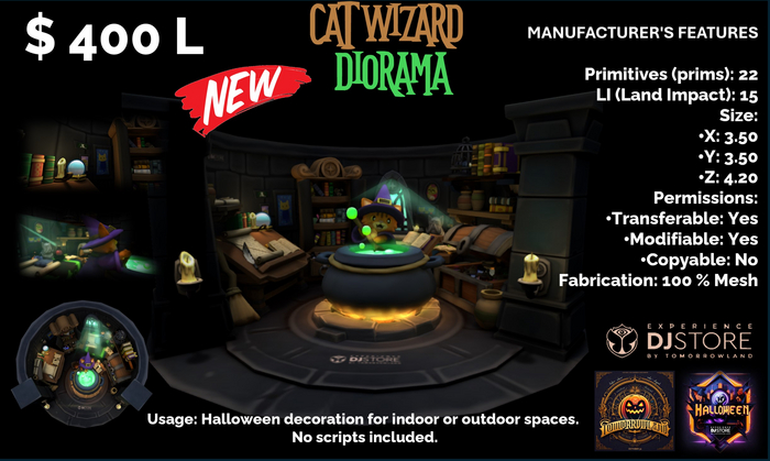 DSE Cat Wizard Diorama Box