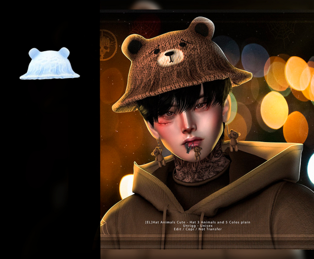 [EL]Hat Animals Cute Blue